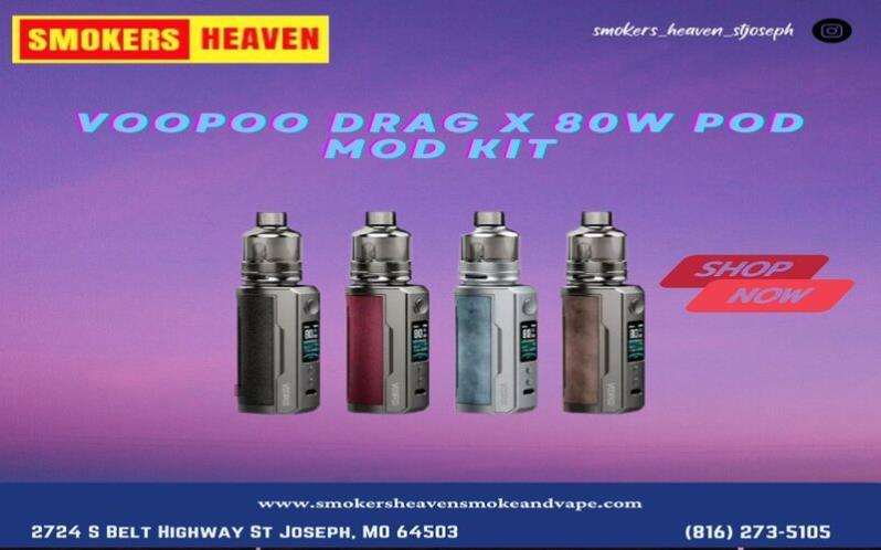 VOOPOO DRAG X 80W Pod Mod Kit available in St. Joseph 